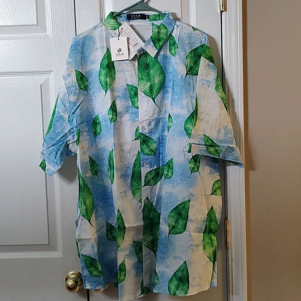 SSLR hawaiian beach cruise button down casual dress Sz 4XL NWT